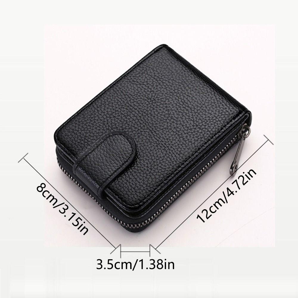 with Buckle Men's Zipper Wallet 11/16 Slots Portable Coin Purse PU Leather Card Holder  Female