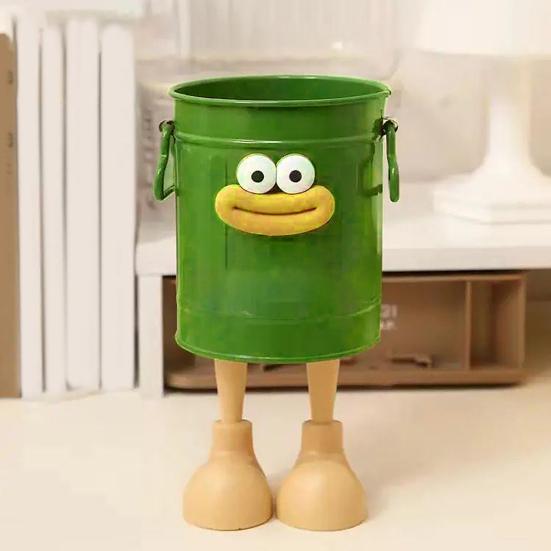 Ins High-value Cartoon Personality Pen Holder Student Desktop Office Large Capacity Cute Simple Retro Storage Bucket