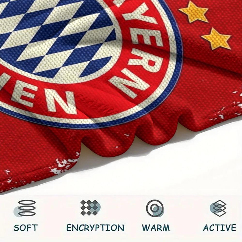 1PC Bayern Munich Fan Gear Custom Name Patterned Flannel Blanket Suitable For All Seasons For Home Decor Warmth And Comfort Gifts Holiday Present