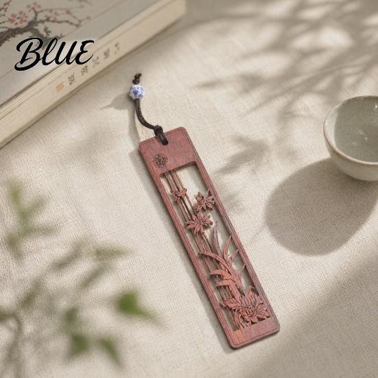 Smooth Insertion Bookmark Rosewood Bookmark Plum Orchid Bamboo Chrysanthemum Carved Classic Elegant Book