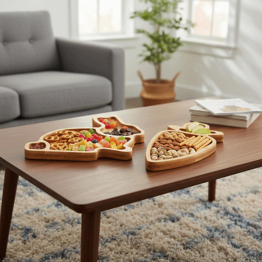 Rustic Style Snack Serving Tray Rabbit Easter Rabbit Candy Plates Wooden Serving Platter  Party Use