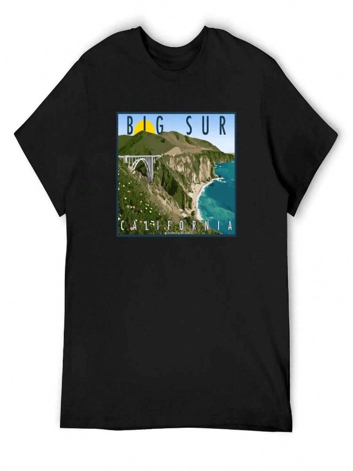 Big Sur California T-Shirt Graphic T Shirts Funny Shirt Cotton Custom Shirt unisexs White T Shirts S