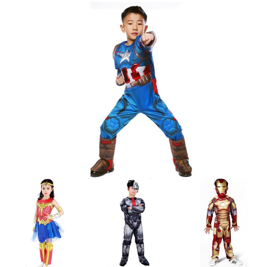 Costum minunat de Halloween pentru copii Supererou Batman Superman Costum Cosplay Pentru Băieți și Fete