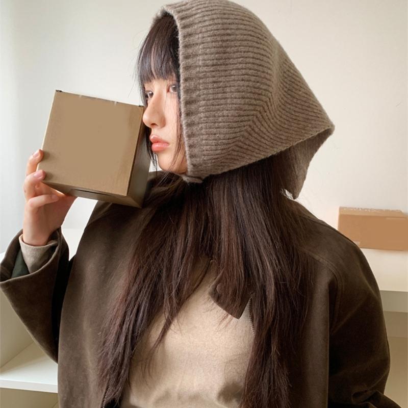 Thicken Knit Triangle Scarf Soft Wool Head Wrap Unisex Unique Style Headscarf For Women Men Outdoor Travel Accessory