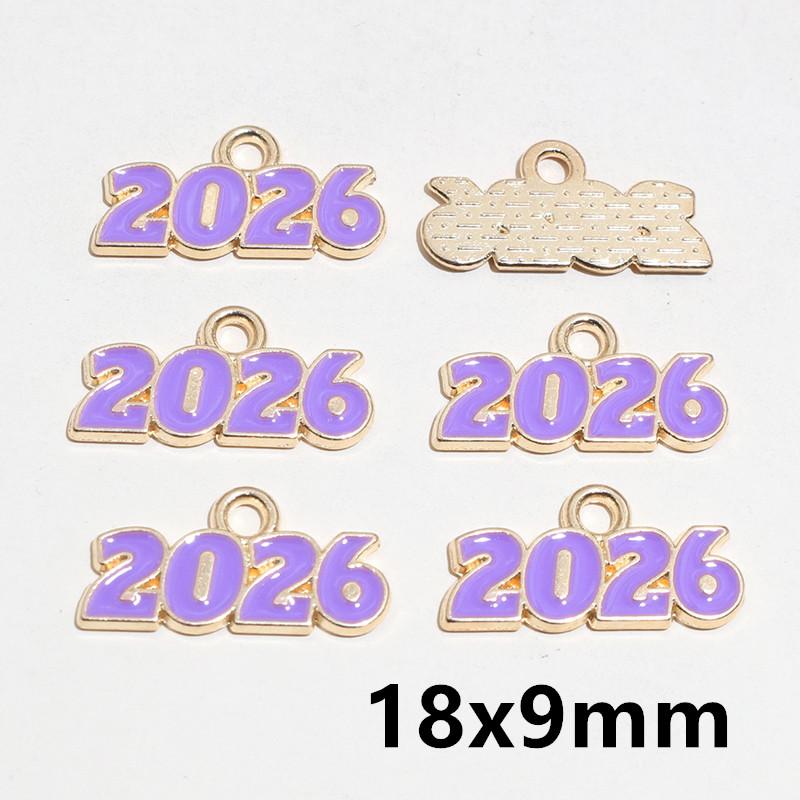 20pcs Enamel Fish Year Number 2026 Charms Pendant DIY Jewelry Making Craft Accessories for Earrings Necklace Bracelet Keychains