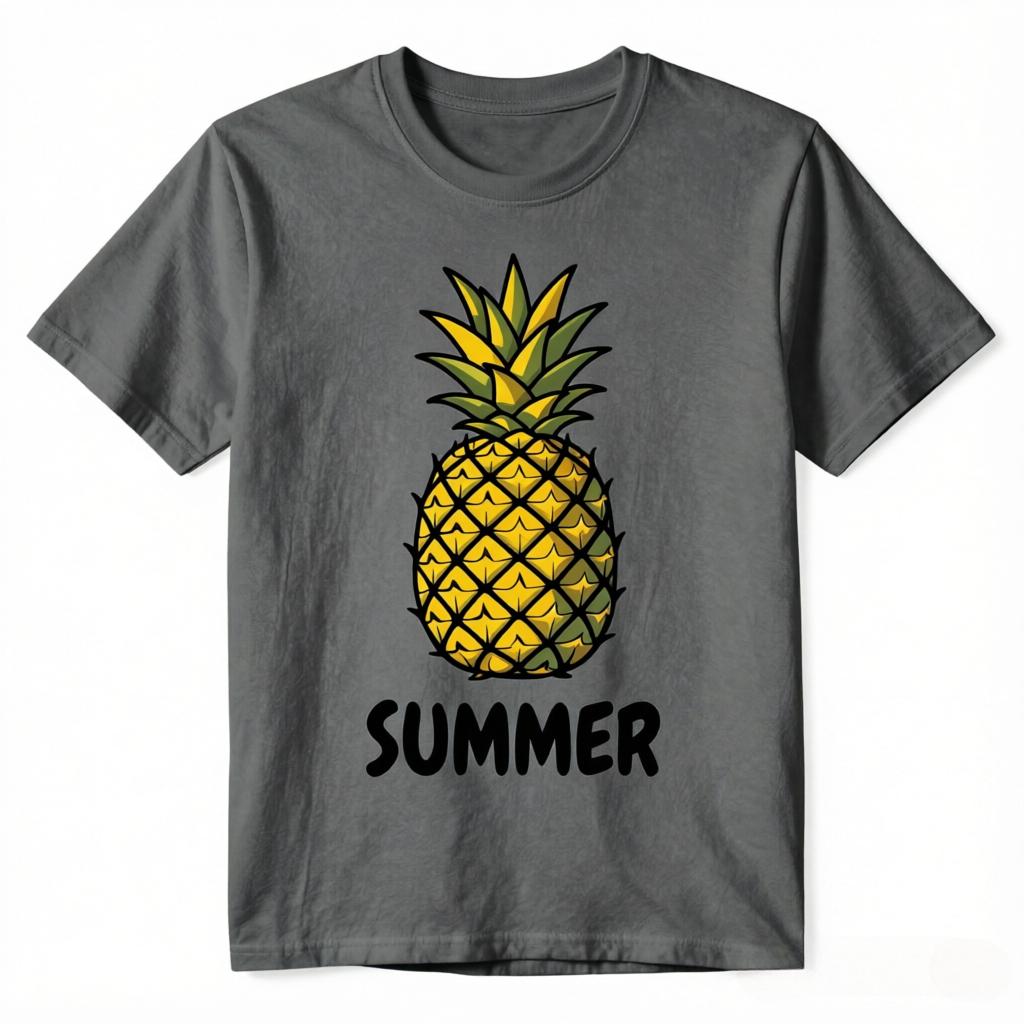 Summer Cartoon Pineapple Print Tshirt Unisex Unisex Casual Cotton Tee Short Sleeve Tropical Fruit Graphic Unisex Tops