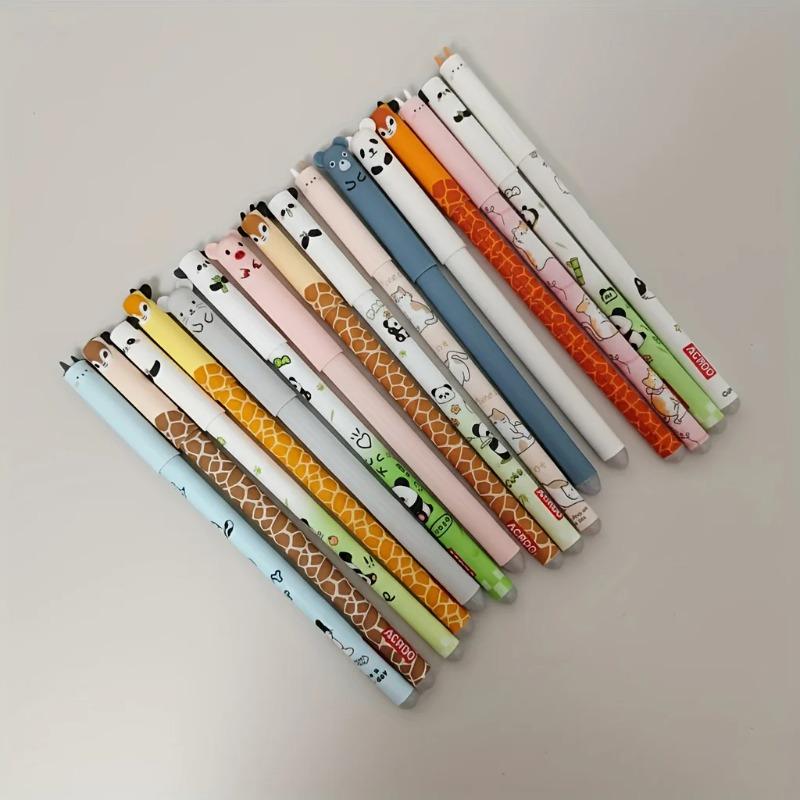 10-Pack of Erasable Pens with Random Designs, Cute Animal Erasable Pens, Erasable Gel Pens, Cartoon Student-Specific Stationery