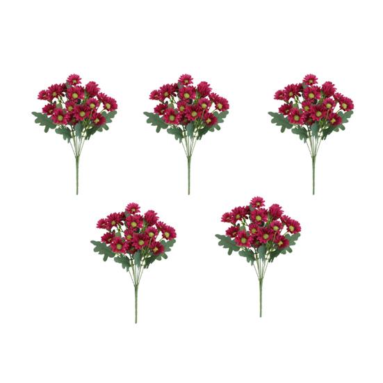 1/5/10/20/25Pcs Artificial Flower 7 Fork UV Resistant Fake Flower Home