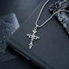 European and American Retro Cross Necklace Men's Pendant Neck Chain Versatile High-end Sweater Chain Women's Simple Jewelry Trend