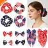 Cross-Border Spring Clip Flag Hair Bow Women's Large Scrunchie Fabric Headband