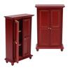 1:12 Miniature Dollhouse Red Birch Wardrobe Mini Wooden Furniture Doll House Decoration