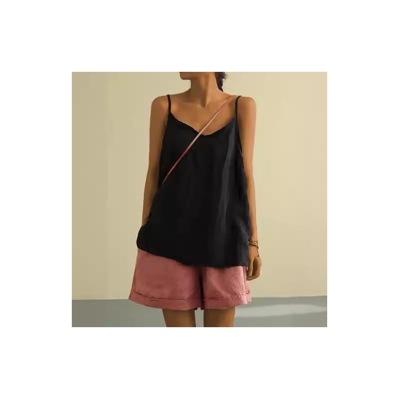 Cotton Linen Sleeveless Tank Top For Women Summer Casual Breathable Fashionable
