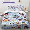 Monkey D Luffy Pattern Bedding Quilt Set Quilt Cover Pillowcase Home Birthday Gift(1 * Duvet Cover + 2 * Pillowcase, Without Core)