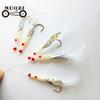 5Pcs Mackerel Feathers Bass Cod Lure Sea Fishing Rigs Tackle Helpful Tool
