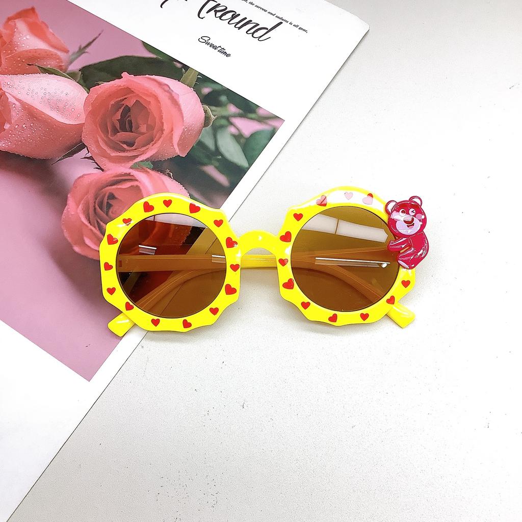 Children'S Cute Sunglasses Cartoon Bear Photo Concave Shape Babies Sunglasses Sunscreen Children'S Glasses