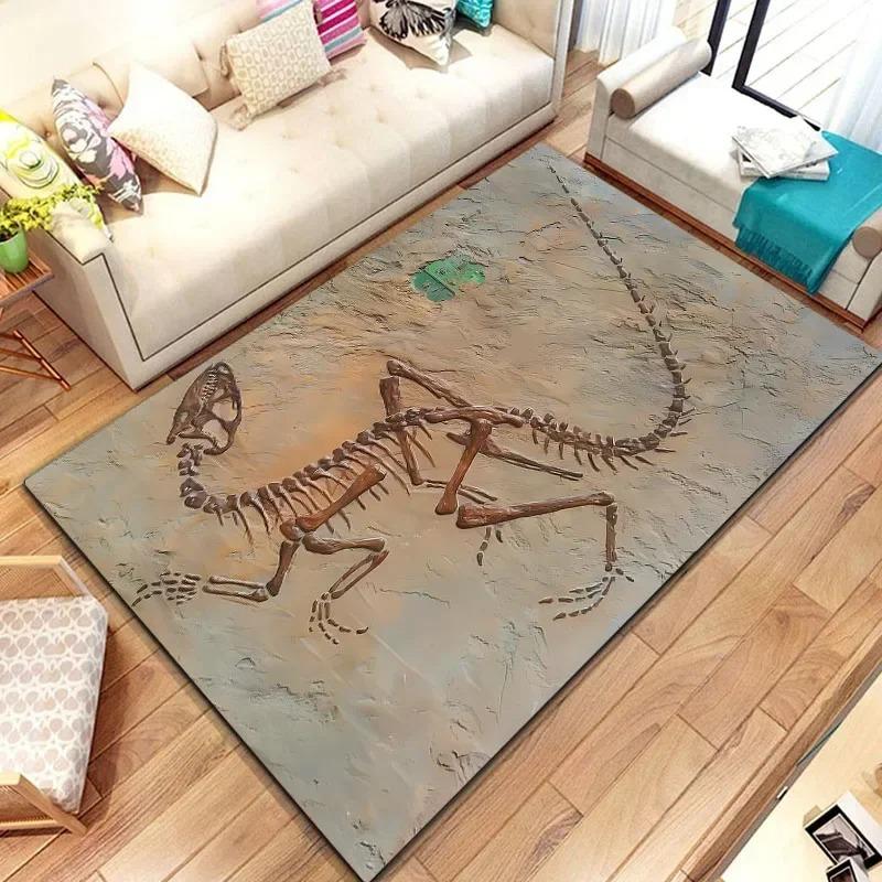 VIKAMA 3D Dinosaur Fossil Simulation Teaching Rug Carpet for Living Room Classroom Mat Creative Carpet for Bedroom Home Decor