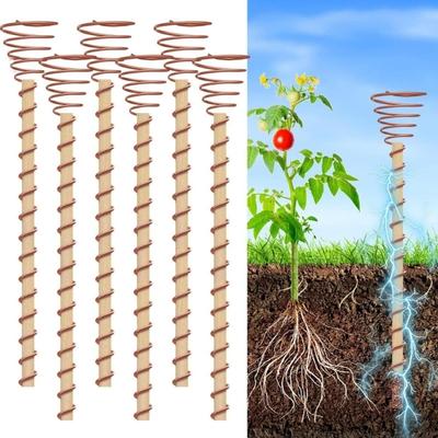 6 Peças de Estacas Eletroculturais para Plantas 11,8'' Bobinas de Cobre Antenas Estacas de Jardim Plantio Eletrônico Para Exterior Interior