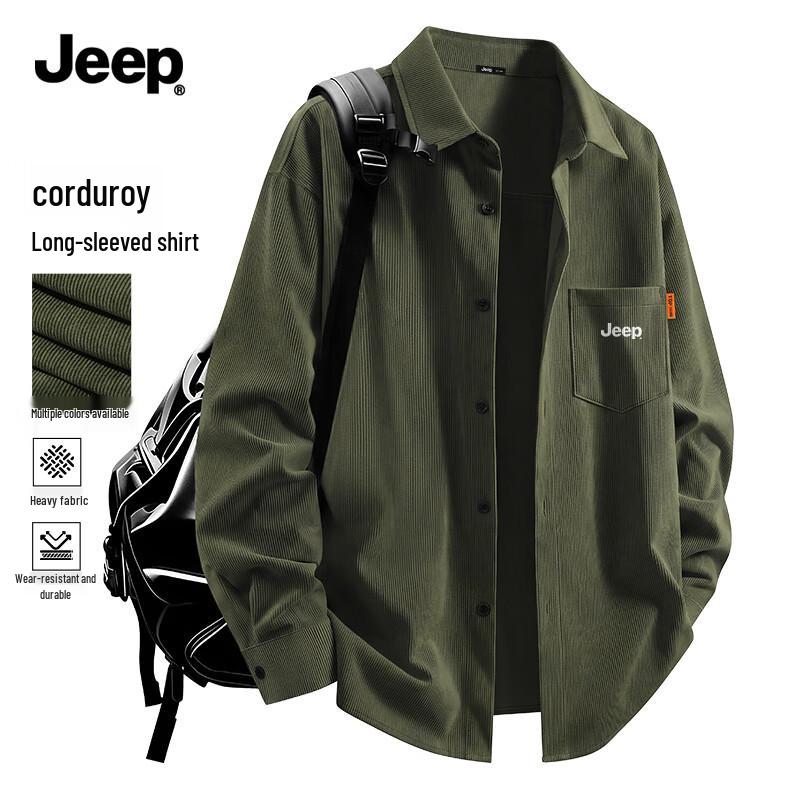 JEEP Men's Corduroy Long Sleeve Shirt