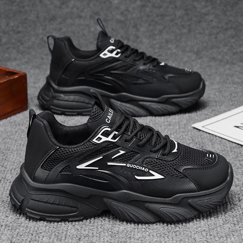 Spring men's shoes new breathable mesh thick-soled shock-absorbing sports shoes men's casual running trendy shoes