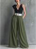 Women's Wide Leg Pants with Detachable Belt In Multiple Colors