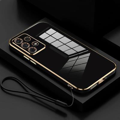 A 52 32 33 53 23 13 Luxury Plating Lanyard Silicone Case For Samsung Galaxy A52 A53 A23 A13 A33 A32 A72 A73 M32 4g 5g Soft Cover