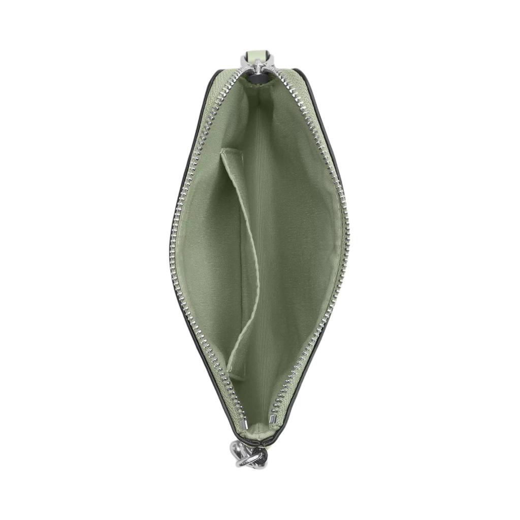 Coach Corner Zip 16 Brand Logo With Heart Pendant Design Patent Leather Card Case Women Card Case Green CDF04-SVA5
