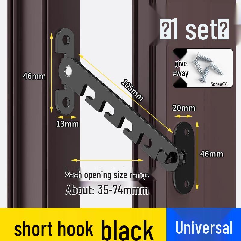 Child Safety Lock for uPVC/Aluminum Doors and Windows - Windproof Support Hook