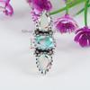 Angel Aura Quartz Ring, Multi Stone Ring, Oval Teardrop Quartz Ring, 925 Sterling Silver Ring, Gift for Girls, Gemstone Ring