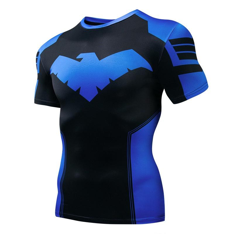 Spiderman Batman Superhero 3d Print Gym Tshirt Men Fitness Tee Compression Tops