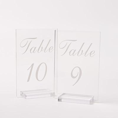 Hot,20 Transparent Acrylic Table Number With Base For Wedding Reception Event Party Decoration