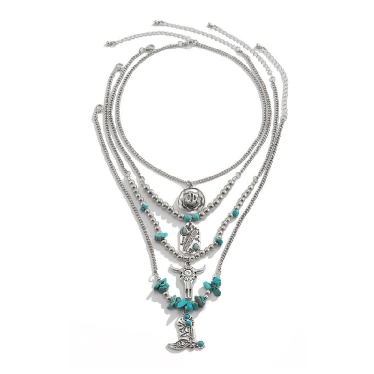 Fashionable Turquoise Statement Necklaces Adjustable Length Choker Trendy Accessories for Various Outfits and Event