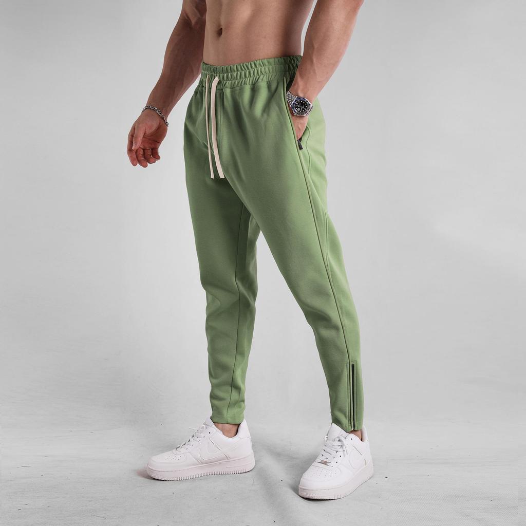 Men's Slim Fit Zippered Cotton Sweatpants for Spring & Autumn – Casual Outdoor Sportswear