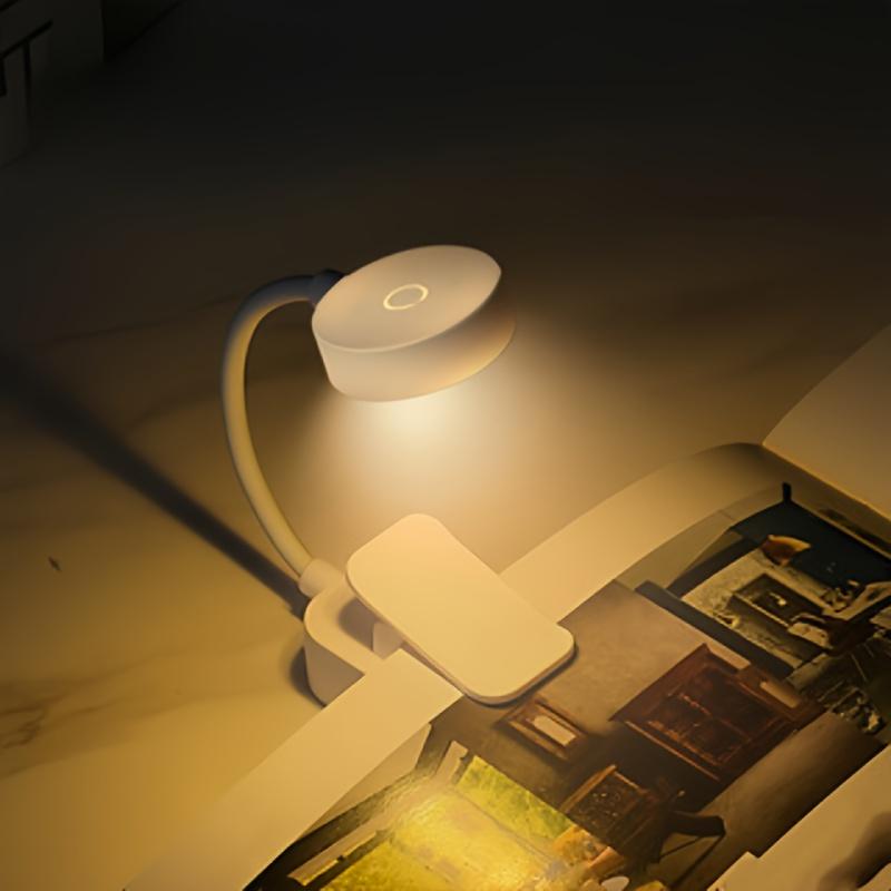 1 Stück faltbare Mini-Clip-Buchlampe USB-wiederaufladbar LED-Nachtlicht 3 Modi Augenschutz stufenlos dimmbar flexibel Schlafzimmer Lesen