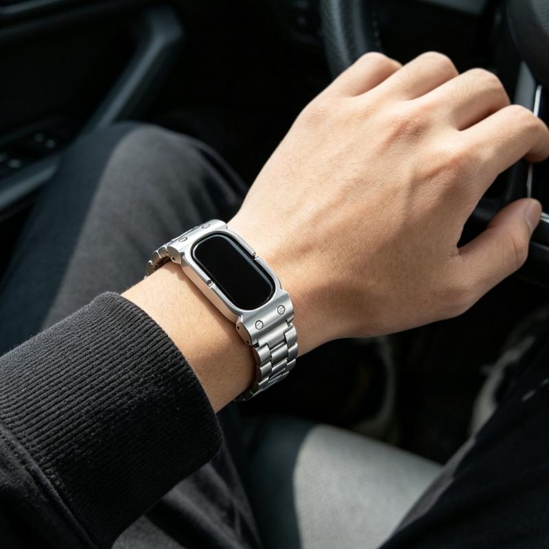 Smartwatch Ersatzarmband, Metallarmband mit Gliederreihen-Design für Pendler, Bürokleidung und den täglichen Gebrauch