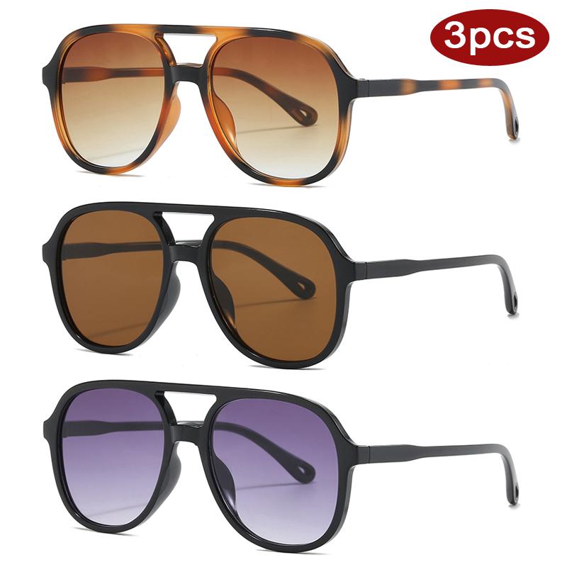 

3 шт. Новые простые квадратные солнцезащитные очки в винтажном стиле с большой оправой, разноцветные, UV400, очки для улицы, персонализированные, унисекс