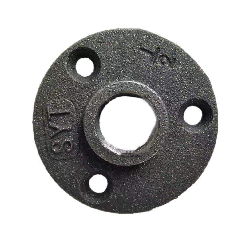 Decorative Cast Iron Shelf Connector Flange Plate - Retro Industrial Style