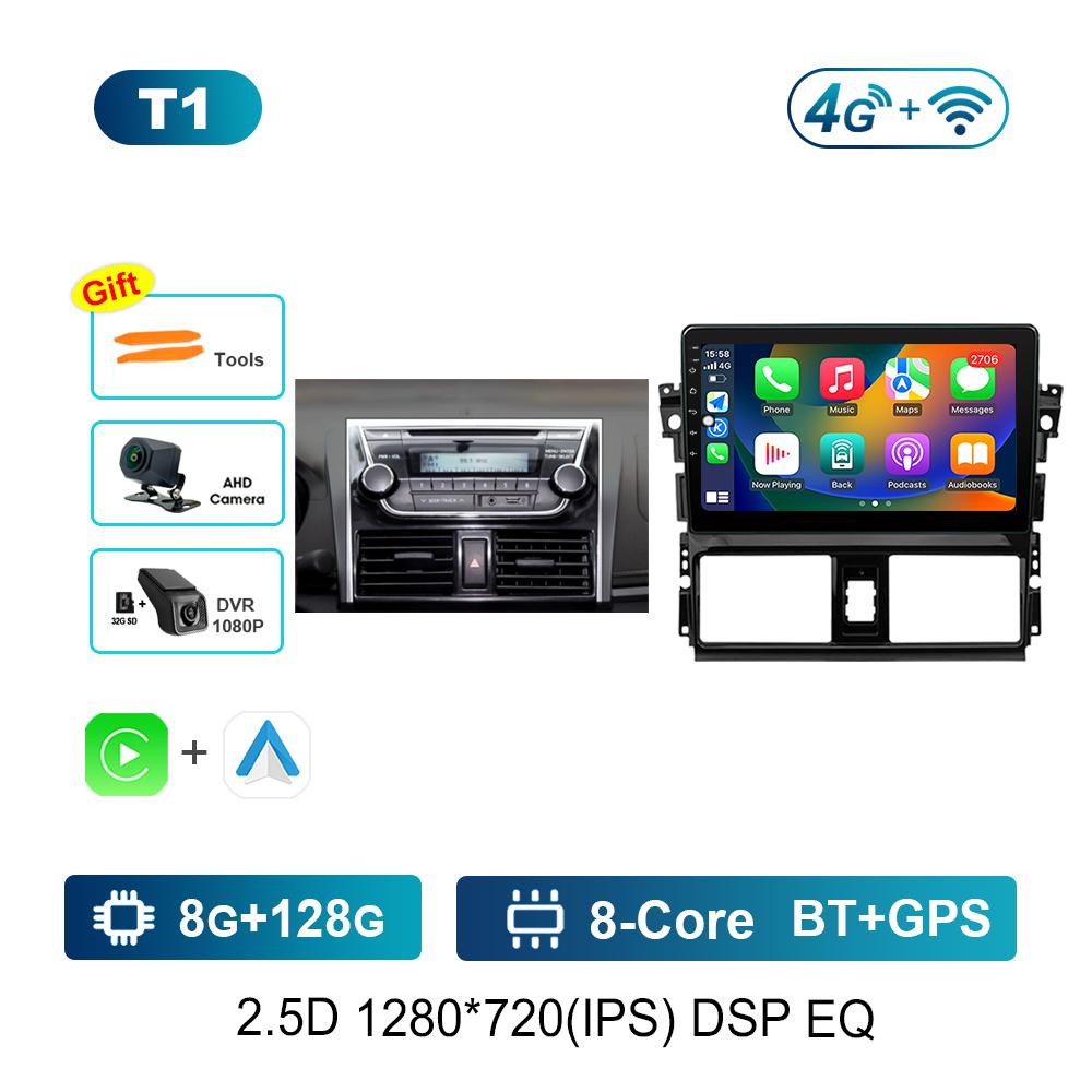 For TOYOTA VIOS YARIS 2013 - 2016 Android System Car Video Multimedia Player GPS 10 '' IPS Screen 4G Bluetooth WiFi Auto Tools