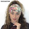 Knot Headband, Color Blocked Pattern Printed Sports Headband, Fashionable Polka Dot Wide Edge Elastic Headband