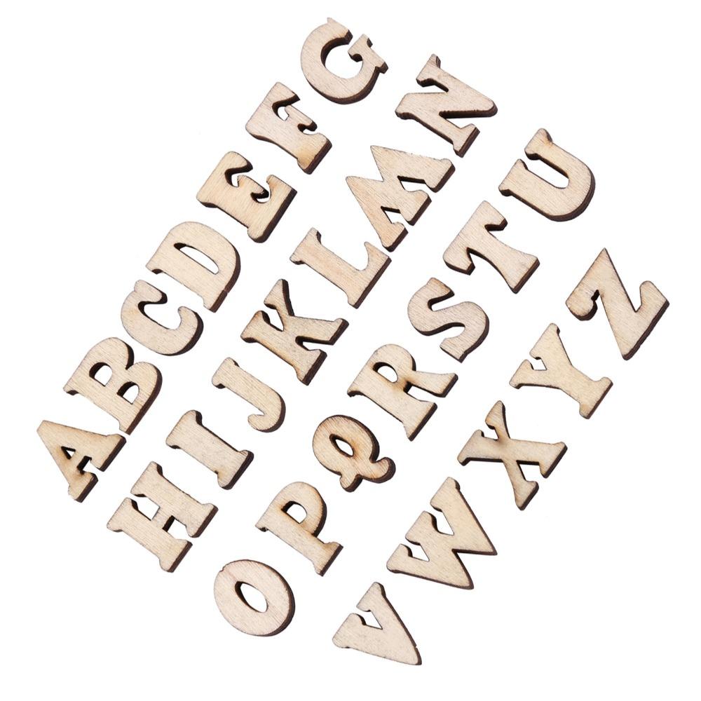 200pcs Unpainted Wooden Letters Brown DIY Decorations Wood Handmade DIY Wooden Alphabet  DIY Crafts