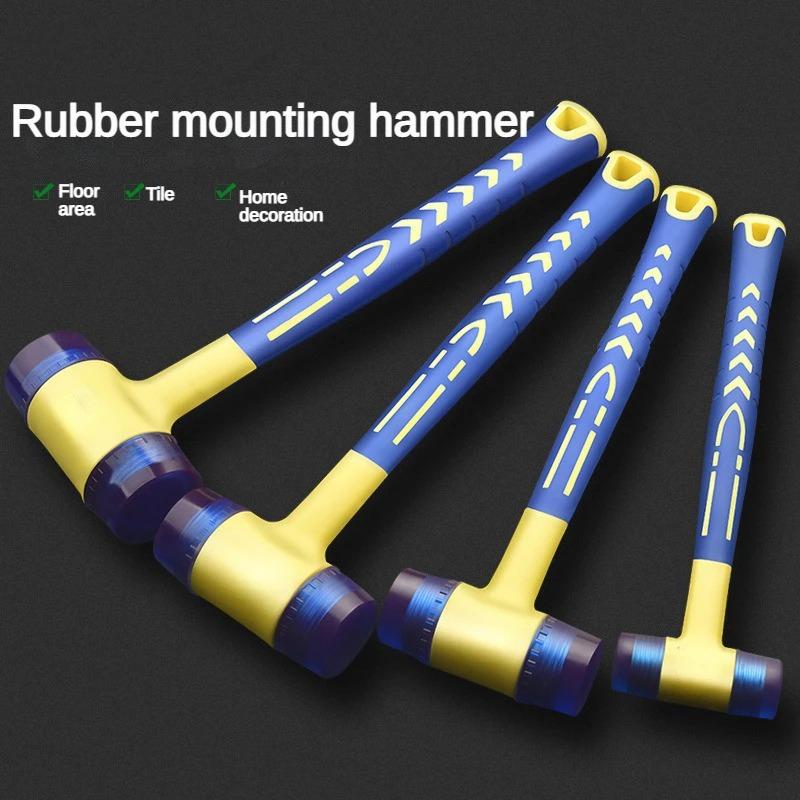 1 doppelseitiger Montagehammer, 25 mm bis 45 mm Gummihammer mit Gummigriff, abnehmbarer isolierter Montagehammer