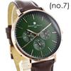 Salvatore Marra Select Series Leather Watch SM22102 Men’s and Women’s Analog Date Calendar Green Brown