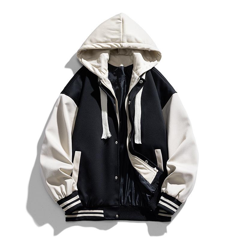 New Spring and Autumn Men's Loose Baseball Uniform Men's Jacket Trendy Fashion Hooded Jacket Men