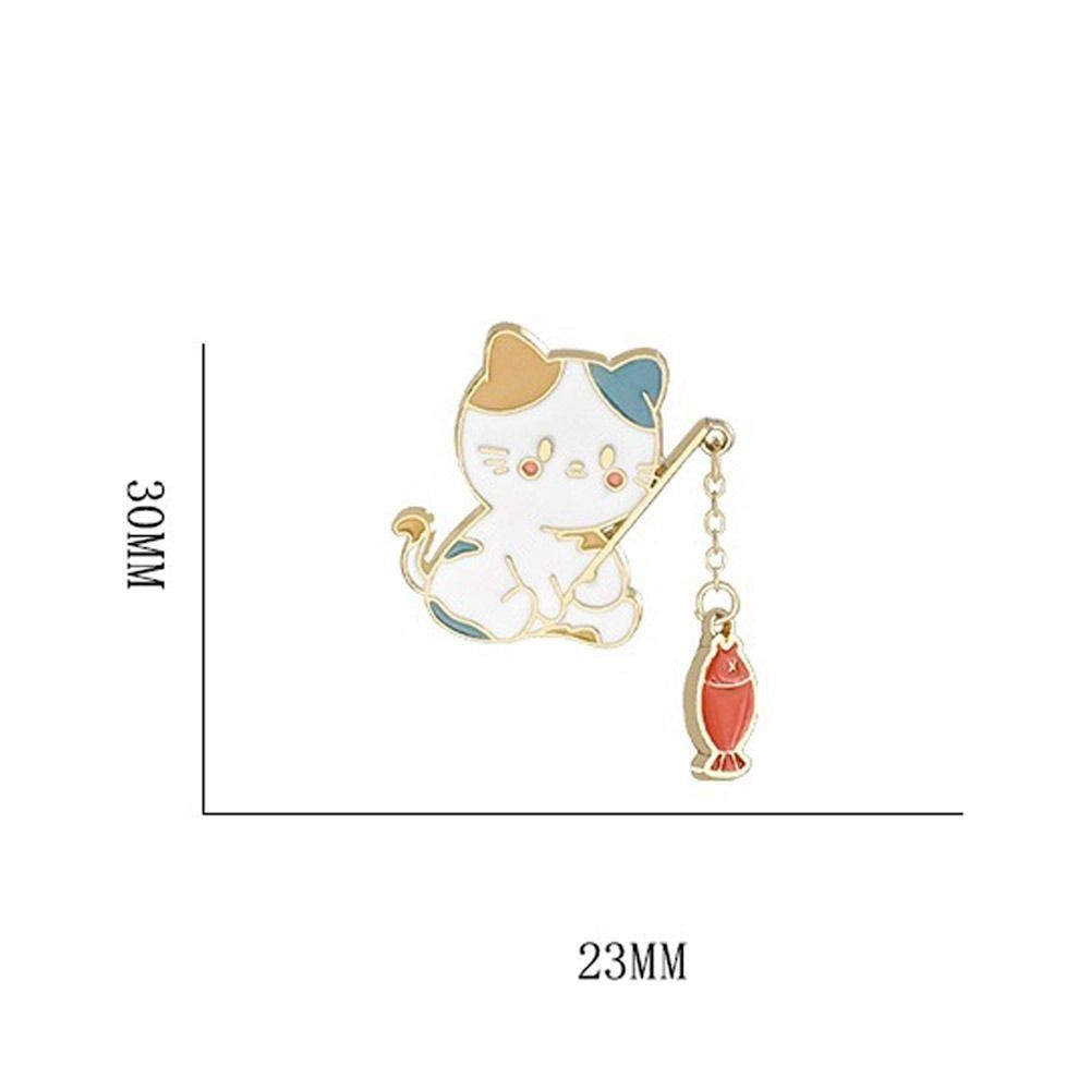 Cartoon Design Animal Badge Pin Enamel Finish Cartoon Cat Pin Creativity Brooch  Anime Pins
