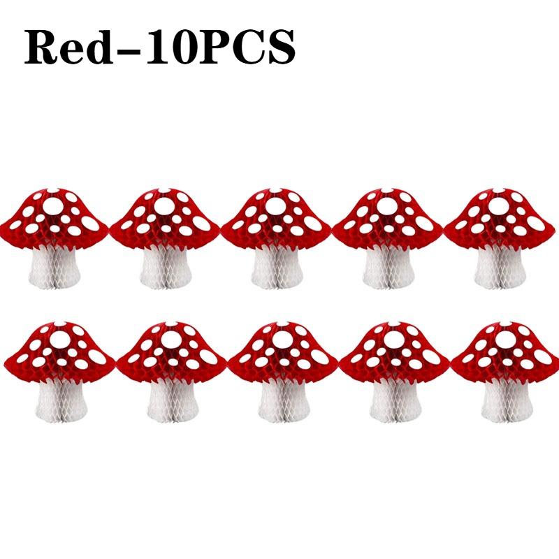 Creative Mushroom HoneycombBall 3D HangingOrnament for Indoor PartiesForest Theme Birthday Wedding Decor Jungle Wonderland Setup
