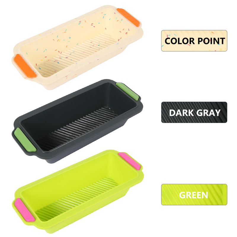 3PRECE Silicone Rectangular Silicone Cake Moulds CHLEB CHLEB CHLEB Toasts Bread Cake Moulds Baking Non-Adhesive | Cake Moulds