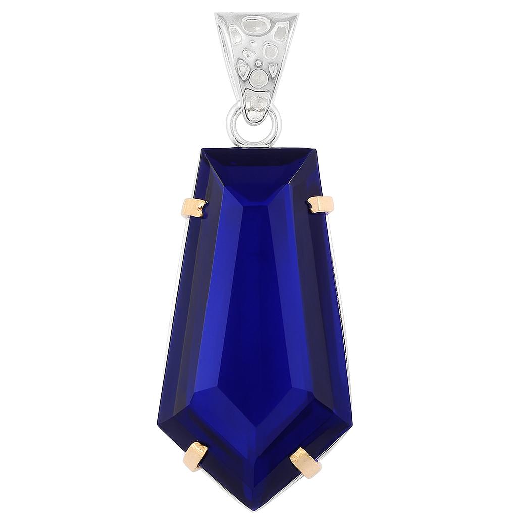Blue Topaz 68.9 Ct Pendant 925 Sterling Silver CERTIFIED Fancy Gemstone Jewelry AI-90-NS