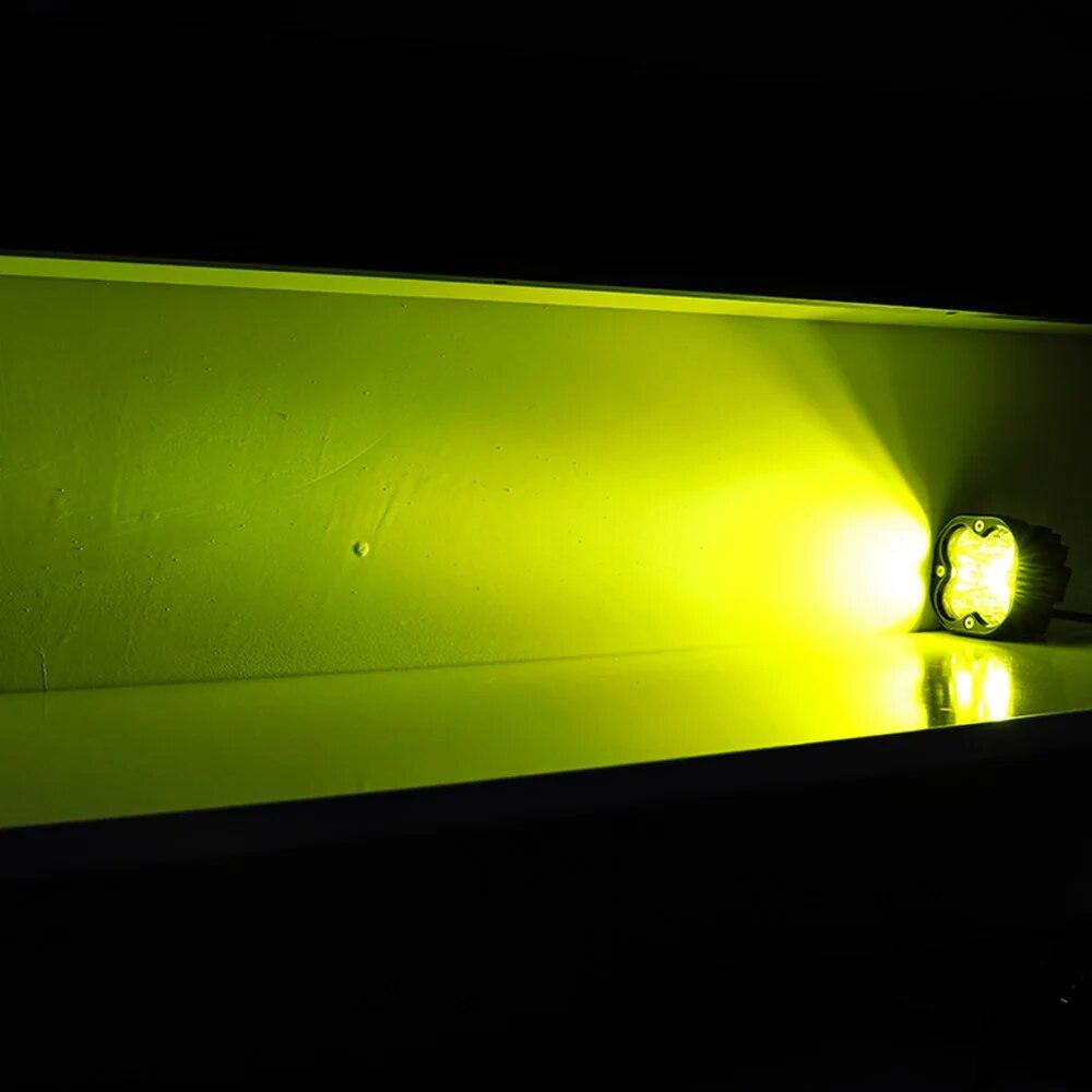 

3-дюймовый квадратный комбинированный 12 В-24 В 48 Вт 4x4 светодиодный рабочий прожектор для бездорожья автомобиля, грузовика, трактора, мотоцикла, лодки светло-желтый