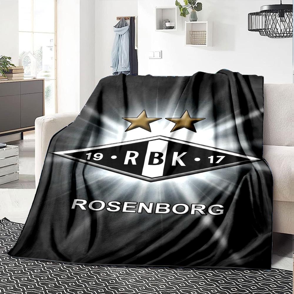 Rosenborg Ballklub Print Flannel Blanket High Quality Warm Comfortable Cover for All Seasons Perfect for Gifts Home Decor