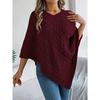 Women's Oversized Sweatshirt Top Casual Solid-Colour Cable-Knit Oversized Cape Cardigan Women's Knitted Sweater