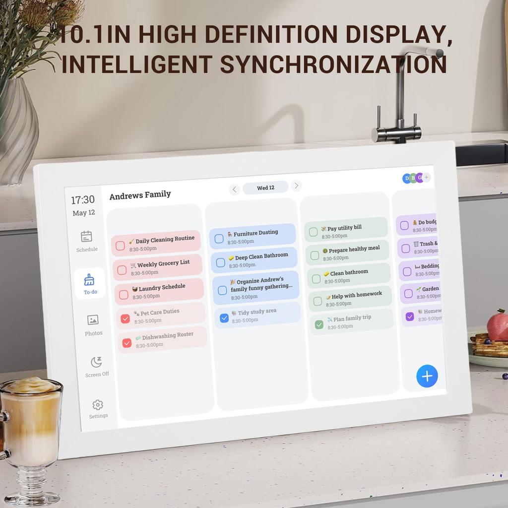 10.1 Inch Digital Calendar Touch Screen Family Planner Chore Chart Interactive Digital Photo Frame Electronic Family Calendar